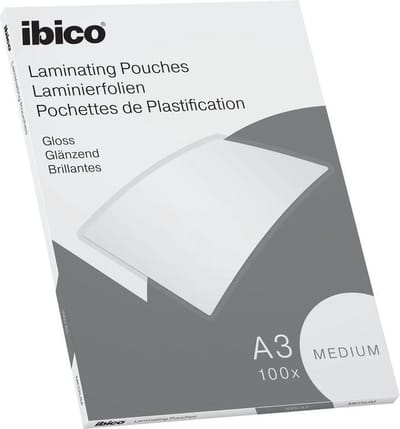 Ibico Basics A3 Lamineerhoezen, Glanzend - 100micron - 100 Stuks - Glashelder