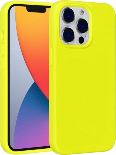 UNIQ Accessory Telefoonhoesje voor Apple iPhone 13 Pro - Geel Silicone Back Cover - Beschermt Telefoon Perfect