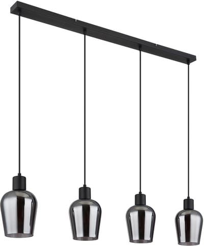 Hanglamp RYAN 13.5 cm 4-lichts Zwart, Smoked