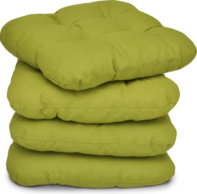 Beautissu Lisa – Set van 4 Zitkussen 40x40 cm – Stoelkussens Eetkamer – 8cm Vulling – Groen