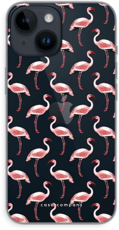 Case Company® - Hoesje geschikt voor iPhone 14 hoesje - Flamingo - Soft Cover Telefoonhoesje - Bescherming aan alle Kanten en Schermrand