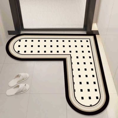 Badkamerhoek Diatomeeënaarde Vloermat Lichte Luxe Vocht absorberend Sneldrogend Antislip Voetmat Hoge Kwaliteit Badkamer Gemakkelijk te onderhouden Vloermat 70 * 70 * 45cm