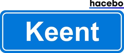 Hacebo - Plaatsnaam Sticker - 29x10 CM - Keent sticker - Verkeersborden sticker - grappige cadeaus - Keent