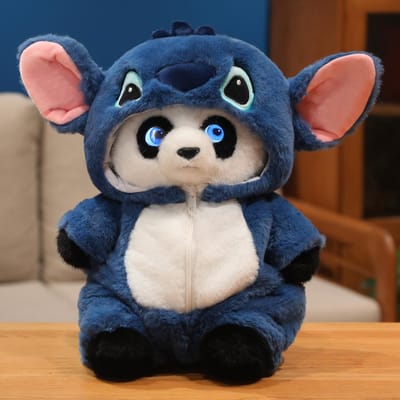 Robot Peluche Panda IA Jouet Interactif Intelligent avec Yeux LED Contrôle Vocal, Compagnon de Chargement USB, Cadeau pour Enfants/Maison Intelligente