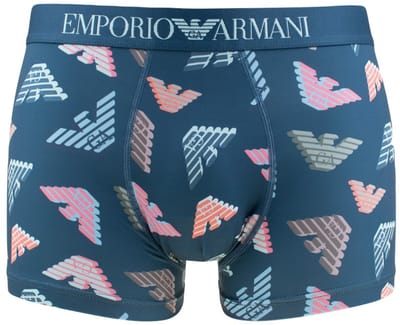 Emporio Armani heren microfiber boxer logo blauw