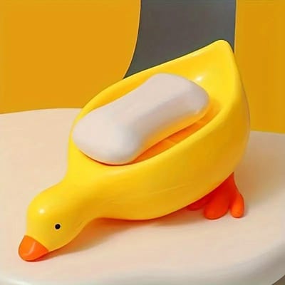Boîte à savon évacuatrice Canard, Jolie boîte à savon haut de gamme pour salle de bain, Ornement décoratif exquis pour lavabo jaune