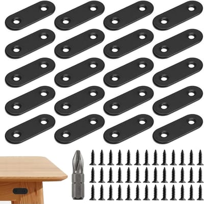 Perforated Platen Set van 20 Stuks, 56 x 16mm Verbindingselementen voor Meubels, Inclusief Schroeven en Bit voor Stoelen en Tafels