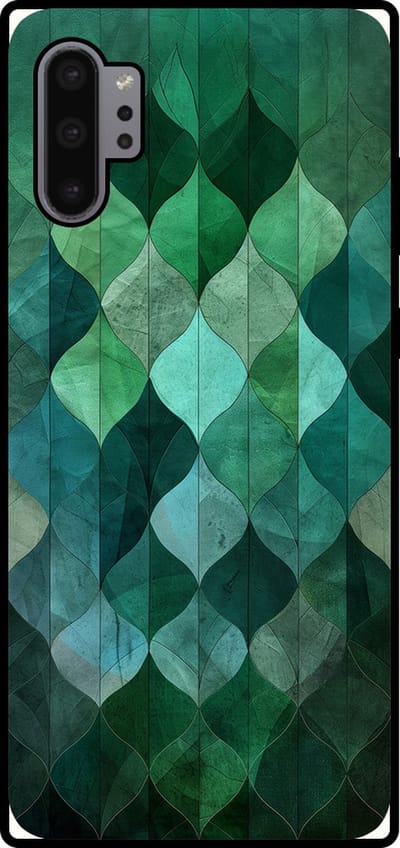 Smartphonica Telefoonhoesje Geschikt voor Samsung Galaxy Note 10 Plus met groene bladeren opdruk - TPU backcover case green leaf design - Groen geschikt voor Samsung Galaxy Note 10 Plus