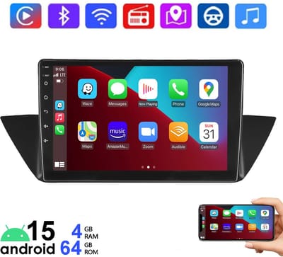 ESSGOO 10 inch CarPlay autoradio geschikt voor BMW X1 E84 2010-2015 - Draadloos Apple CarPlay & Android Auto - 4GB + 64GB - Android 15 - Bluetooth WIFI RDS FM