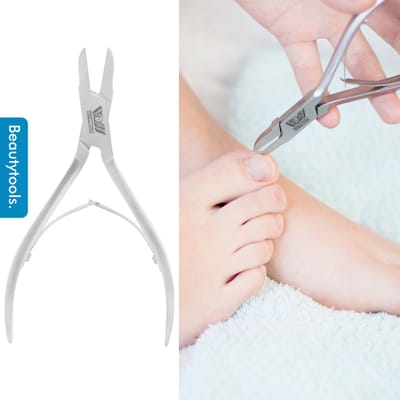 BeautyTools Professionele Nagelknipper -  Hoektang voor (Harde) Nagelhoeken en Teennagels - Pedicure / Manicure tang - Recht Snijvlak (Fijn) 16 mm - INOX (NN-1826)