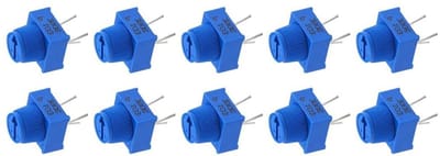 Potentiometer Set - Verstelbare Weerstand - Circuit Aanpassen - Breadboard Ready Pins - 10 Stuks 10K Ohm - Niet Van Toepassing