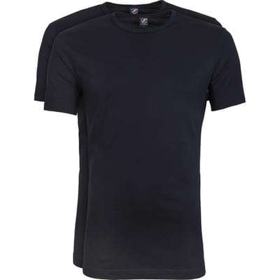 Suitable Ota T-Shirt Ronde Hals Donkerblauw (navy) 2-Pack - Maat XXL - Heren - Basic T-shirt - Ondershirt