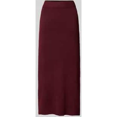 Gebreide midirok met loopsplit, model 'WHITNEY'