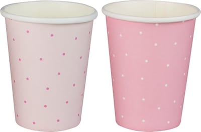 Polka Dot Wit & Roze - 8 stuks