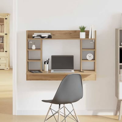 vidaXL - Aan - de - muur - bevestigd - bureau - artisanaal - eikenkleurig