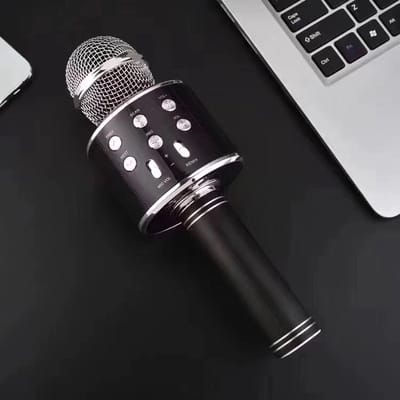 Wireless Microfoon/Bluetooth verbinding microfoon/HIFI Speaker Handheld KTV WS-858 kleur Zwart
