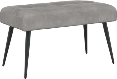 vidaXL - Bank - met - knopen - tufting - Lichtgrijs - 80 - x - 40 - x - 46 - cm - fluweel