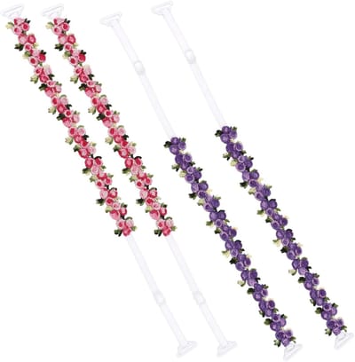 Decoratieve Bloemige Bh-bandjes voor Vrouwen - 2 Paar Afneembare Kantbandjes voor Strapless Tops en Jurken