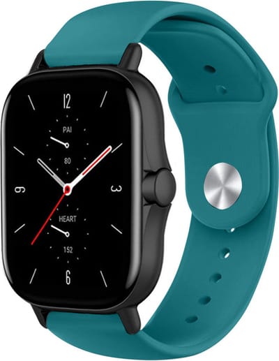 Strap-it Siliconen sport bandje - geschikt voor Xiaomi Amazfit GTS 1-2-3-4 - Mini / Amazfit Bip / Bip S / Bip Lite / Bip U Pro / Bip 3 / Amazfit GTR 42mm - groen-blauw