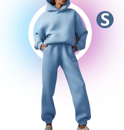 Livano Joggingpak Dames - Huispak - Trainingspak - Volwassenen - Capuchon - Jogging Pak - Joggingspak - Licht Blauw - Maat S