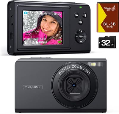 DailySupplies® Vlog Camera voor Beginners - Videocamera voor Kinderen en Volwassenen - Handycam - 4K Kwaliteit