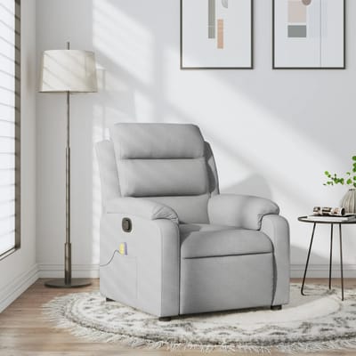 vidaXL - Massagestoel - met - lichtgrijze - stof