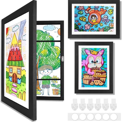 SVN® Wissellijst Kindertekening - Fotolijst - Luxe fotolijst voor kindertekeningen - Zwart - ‎30cm x 21cm x 3cm
