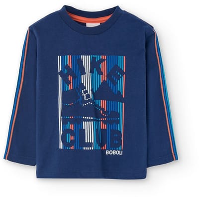 Boboli Knit T-shirt Met Lange Mouwen Blauw 12 Months Jongens