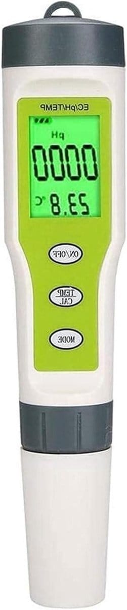 Waterkwaliteit Tester - pH Meter - Water Testen - 3 Functies Digitaal - 183 mm - Zwart