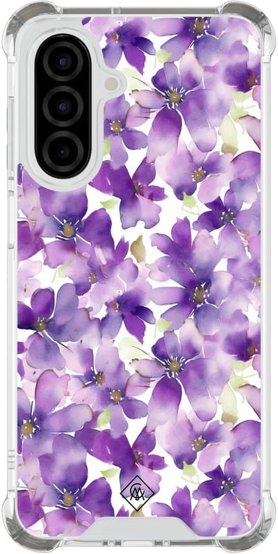 Casimoda® hoesje - Geschikt voor Samsung Galaxy A26 - Floral Violet - Shockproof case - Extra sterk - TPU/polycarbonaat - Paars, Transparant