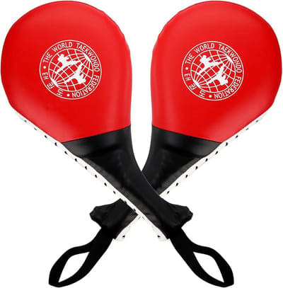 2x Taekwondo Trapkussens Rood - Duurzaam Slagkussen voor Karate, Kickboksen & MMA