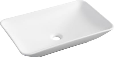 Wiesbaden Karé waskom rechthoekig 58 x 36 x 11,5 cm keramiek mat wit