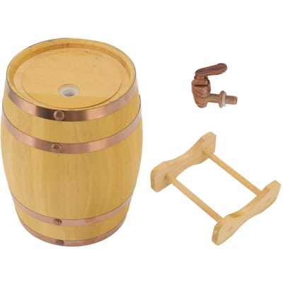 Tonneau de vin en pin 750 ml Tonneau en bois Fût pour stocker Whisky Vin Spiritueux Bière Liqueur L(for 6.5-9kg)