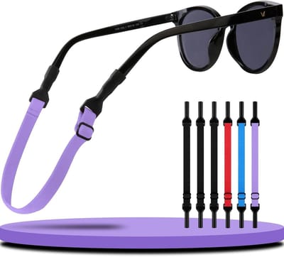 Thijox - 6 Sport Brillenbanden, Antislip en Verstelbaar, Hoge Flexibiliteit, Geschikt voor Heren en Dames, Voor Alle Hoofdomtrekken, Blauw, Groen, Roo
