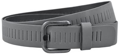 Landley Leren Geperforeerde Sleufjes Riem - Dames en Heren - Breedte 4 cm - Unisex Ceintuur - Echt Leer - Grijs - Lengte totaal 125 cm / Riemmaat 105