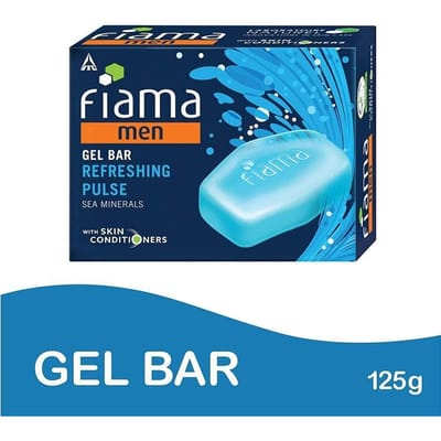 Fiama Heren Verfrissende Pulse Gel Zeep 125g X 4 Pak Met Zee Mineralen Voor Frisse Gehydrateerde Huid En Langdurige Verkwikkende Geur blue