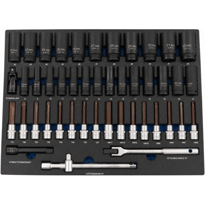 HBM inlay met krachtdoppenset, bitset 45-delig
