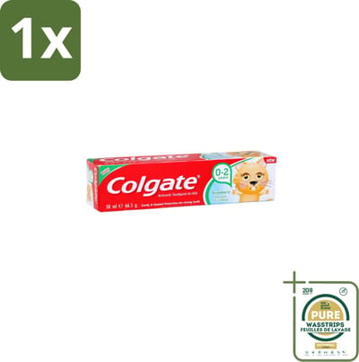 1 x Colgate - Aardbeismaak - Kindertandpasta - Voor 0 tot 2 jaar oud - 50ml- Baby Tandenpoetsen - Kindertandpasta - Aardbeismaak - Melkgebit - Gaatjes Voorkomen