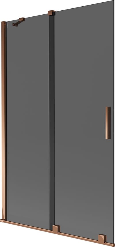Mexen Velar badwand 2-delige schuifdeur 110 x 150 , grafiet, roze goud - 896-110-000-41-60