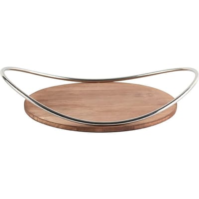 Artistieke Halve Maan Boog Handvat Massief Houten Dienblad Ornamenten Koffieshop Hotel Modelkamer Fruit Dessert Snackbord Ornamenten