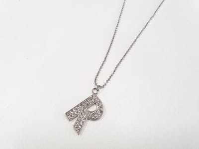 Ketting Met Letter Diamand - R