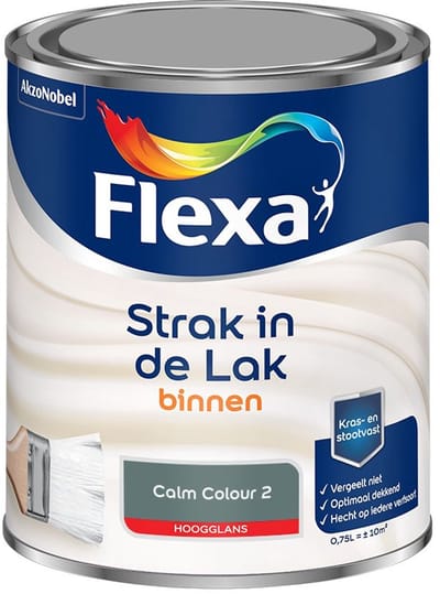 Flexa - Strak In De Lak Binnenlak Hoogglans - Calm Colour 2 - Mengverf - 750 Ml