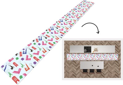 Keukenloper - Keukenmat - Patronen - Fabriek - Huis - 400x50 cm - Keuken vloerkleed