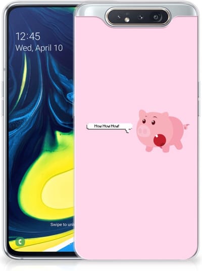 Samsung Galaxy A80 Telefoonhoesje met Naam Pig Mud
