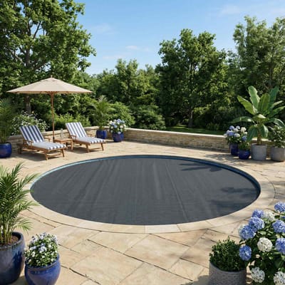 vidaXL - Zonneschaduw - Zwembad - Dek - Hoogwaardige - Kwaliteit - Ø - 210 - cm - 200 - μm