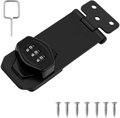 longziming -Cijferslot 4 Inch – Metalen Codeslot voor Kast en Deur – Combinatieslot voor Kasten, Ramen, Garages en Tuinen – Veiligheidsslot – Zwart