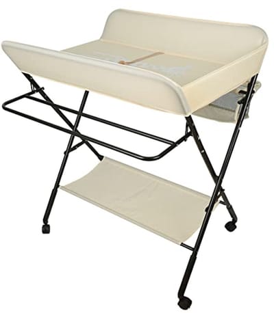 Opvouwbare verschoontafel met grote opslagmand voor baby essentials - Draagbare verzorgingstafel met veiligheidshek