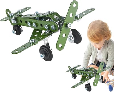 Metalen Bouwset - Montage Speelgoed - Creatief Spelen - Stimuleert Denkvermogen - 17 x 14 cm - Groen