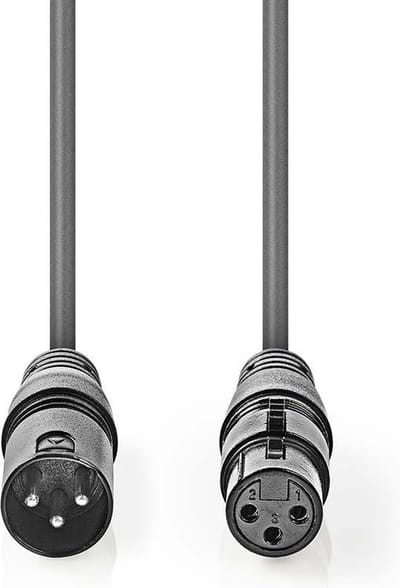 Nedis Gebalanceerde Audiokabel - XLR 3-Pins Male - XLR 3-Pins Female - Vernikkeld - 10.0 m - Rond - PVC - Donkergrijs - Gift Box