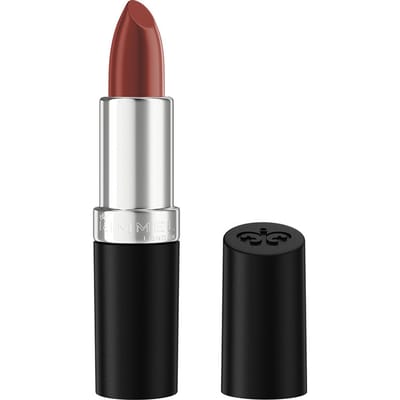 Rimel London, Lasting Finish Satin Lipstick, Kinda Sexy, Langhoudende lipstick, Met aloë veraboter, Onmiddellijke hydratatie, Vegan formule, 4 g